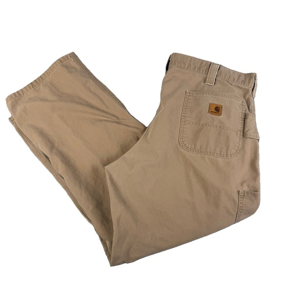 Carhartt Carpenter Pants Mens 40x30 Brown Canvas Work Utility Relaxed Fit